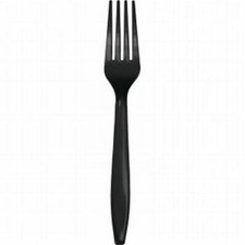 Black Heavy Duty Plastic Forks 24 Per Pack Black Tableware Decorations Supplies