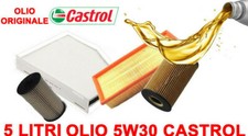 KIT 4 FILTRI TAGLIANDO OLIO 5W30 CASTROL VOLKSWAGEN PASSAT 1.6 TDI 105 CV DAL 09
