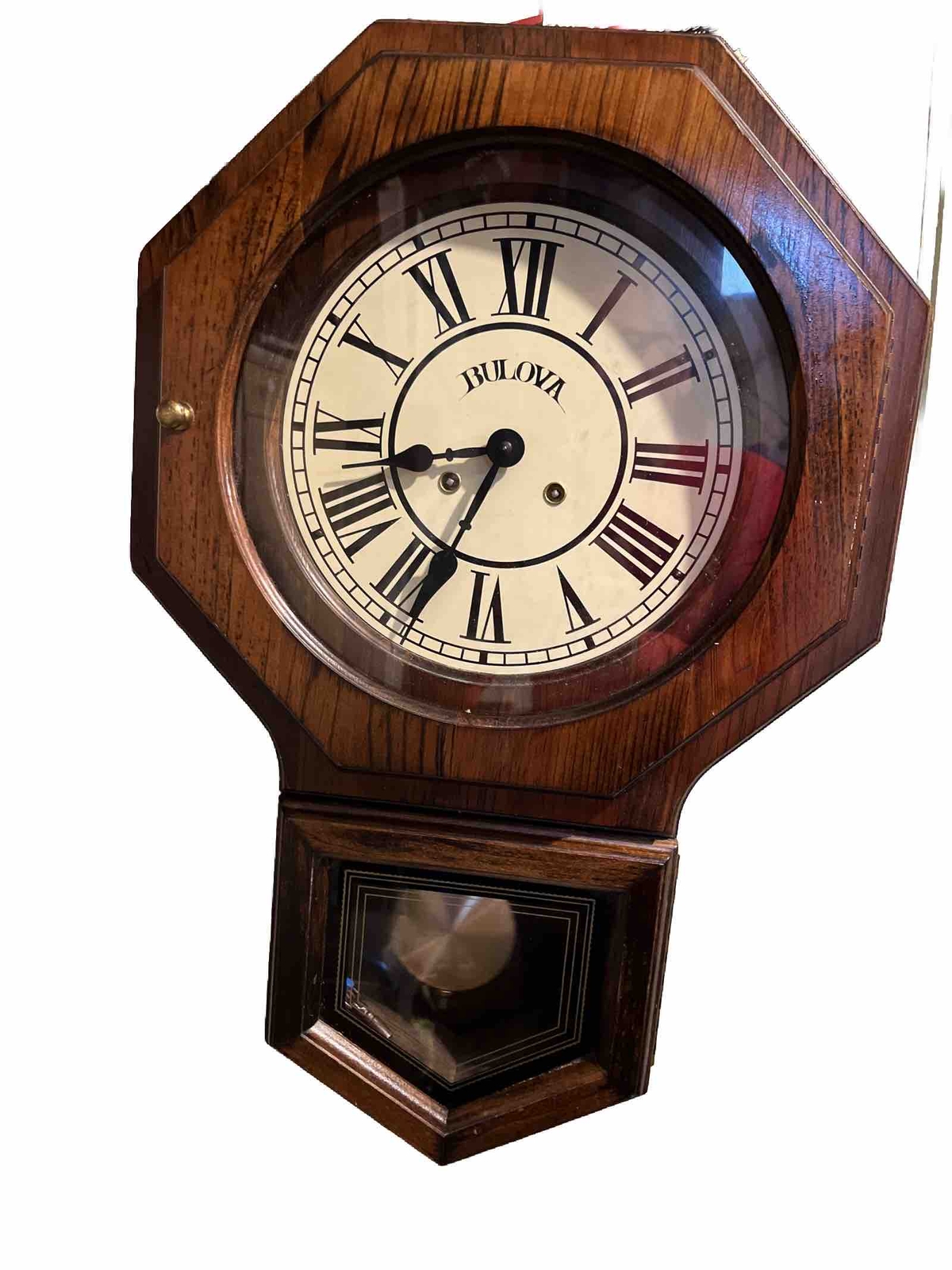 Vintage Bulova German Wall Clock Chimes Pendulum Key Working 1979 eBay
