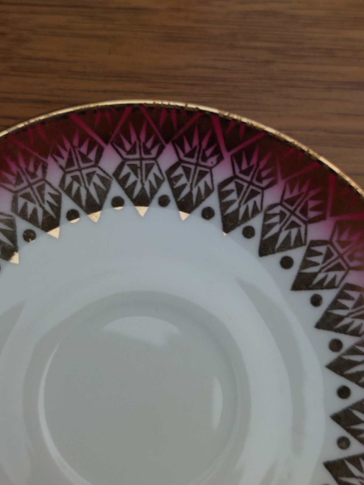 Vintage Winterling Marktleuthen Bavaria Tea Trio Set Burgundy / Gold