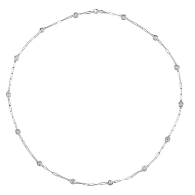 1,00 Karat Diamant Meterware Büroklammer Halskette NEUER STIL 14K Gold 18 Zoll