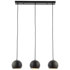 Saxby Lighting Pella 3 Light Kitchen Pendant Matt Black Adjustable Dimmable E14