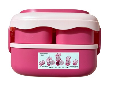 Pink 2 Tier bento lunch Box Snack Storage Food container Cute gift Ideas Trend