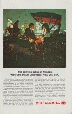 Air Canada Spannende Städte 1970 Werbung