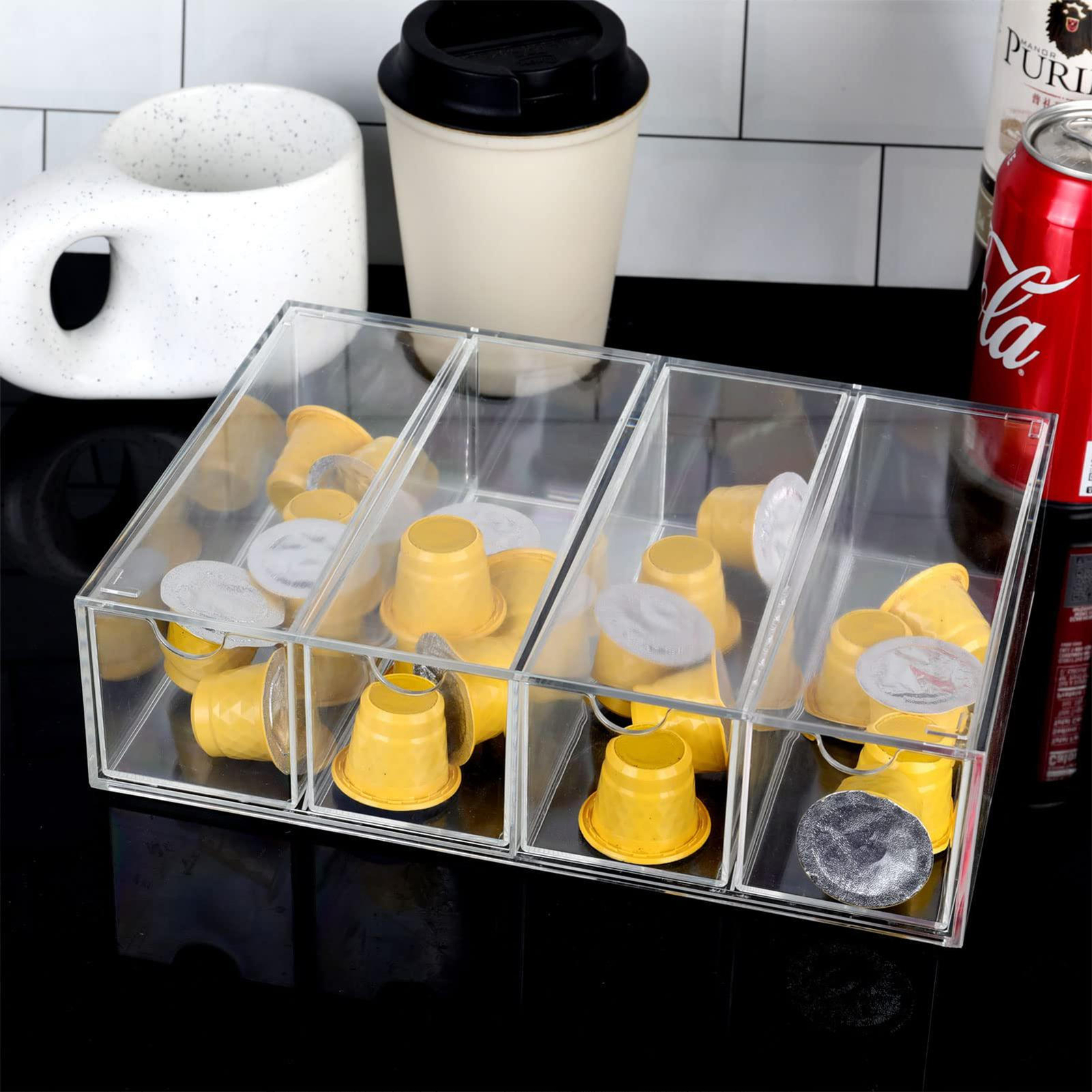 Acrylic Coffee Pod Holder Drawer Coffee Pods Holder Coffee Station