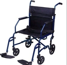 Carex Transport Wheelchair With 19" Seat - Folding Transport Chair - NEW
