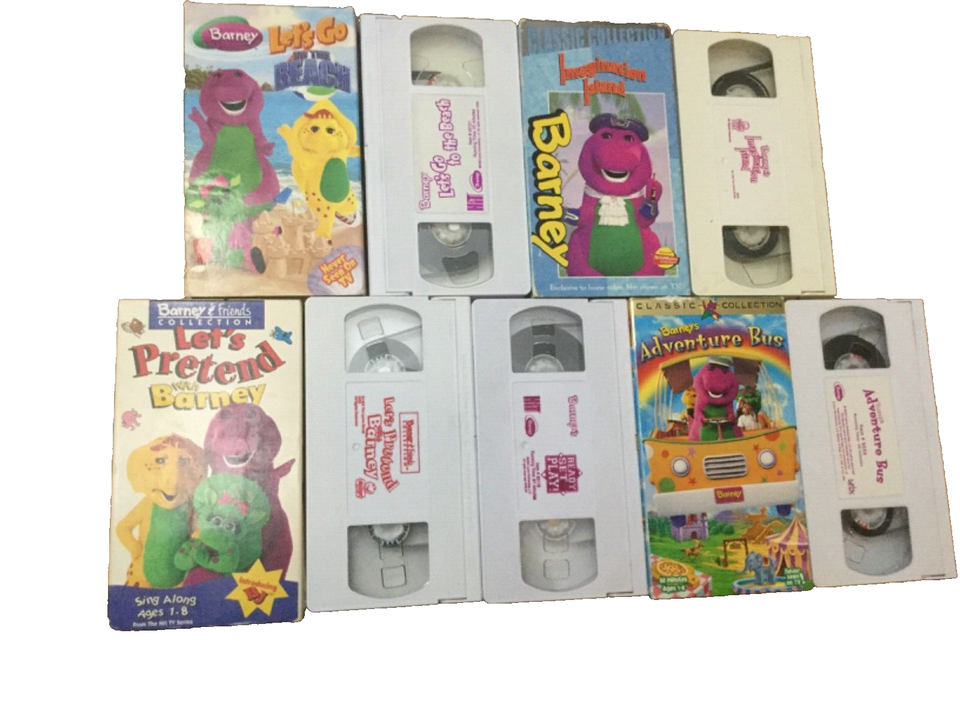 Barney the Purple Dinosaur Vintage Lot~5 VHS Videos~Beach~Island ...