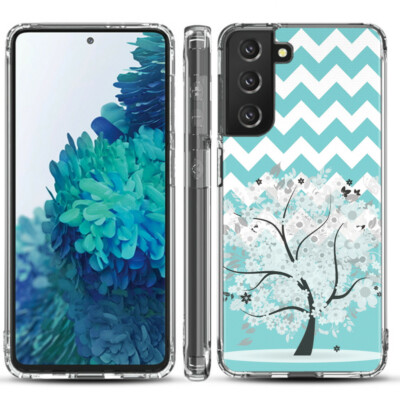 Bumper Case for Samsung galaxy S21+ 5G - Chevron/Teal/Tree