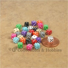 NEW 5mm Deluxe Rounded Edge 30 MINI Dice Set 3/16 inch RPG Game D6 - 10 Colors