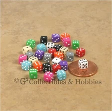 NEW 5mm Deluxe Rounded Edge 30 MINI Dice Set 3/16 inch RPG Game D6 - 10 Colors
