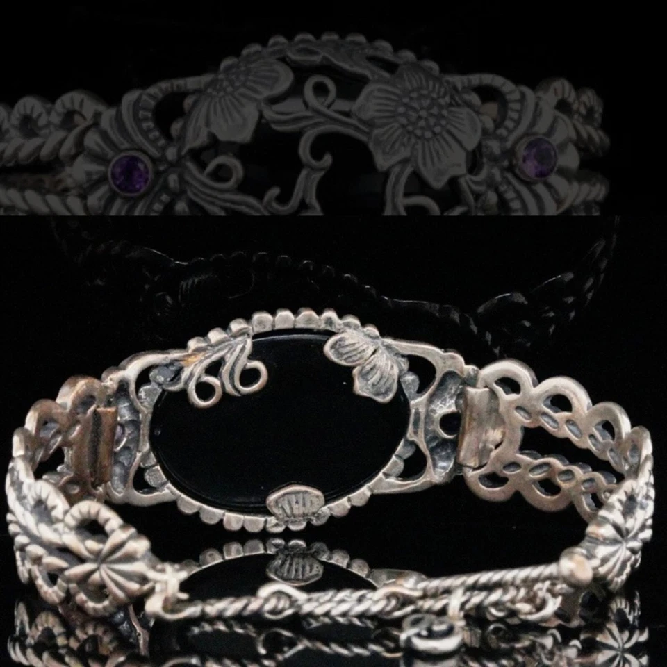 Carolyn Pollack纯银玛瑙和紫水晶手链 — 第 4/4 张图片