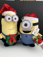 Christmas Plush Despicable Me 19  Minion Stuart  22  Kevin Holiday Toy Nwt Lg