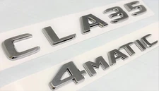 #2 CHROME CLA35 + 4MATIC REPLACEMENT FOR MERCEDES REAR TRUNK EMBLEM BADGE DECAL