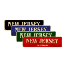 New Jersey Territory Vintage Sign| Pub Bar Garage Décor US State Aluminum Sign