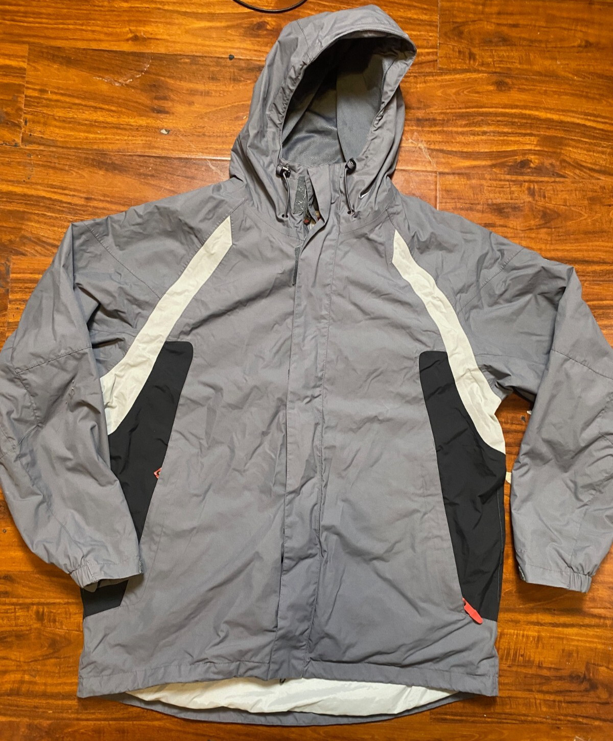 Nylon Hoodie Sz L Gray