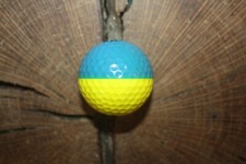 VINTAGE MEDIUM BLUE YELLOW PING GOLF BALL MUST SEE  