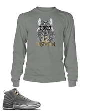 Trust No One Wolf Tee Shirt To Match J12 Cool Grey Shoe Men's Graphic Big Tall S