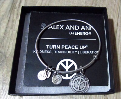 Retired Alex Ani Turn Peace Up Silver Tone Bracelet Rafaelian
