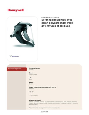 BIONIC 1011624 Gesichtsbildschirm Anti-Beschlag
