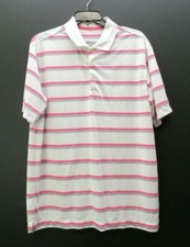 Nike Mens Dri-Fit Short Sleeve Tour Performance Golf Polo Shirt Pink White L