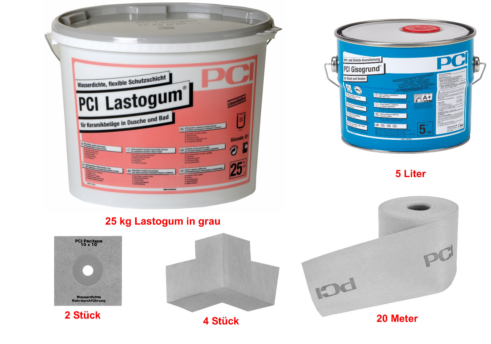 Pci Lastogum Sealing Set 25 Kg Gray Shower Sealing Bathroom Sealing