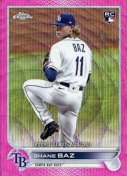 Shane Baz 2022 Topps Chrome Update #USC175 Pink Wave Refractor Tampa Bay Rays