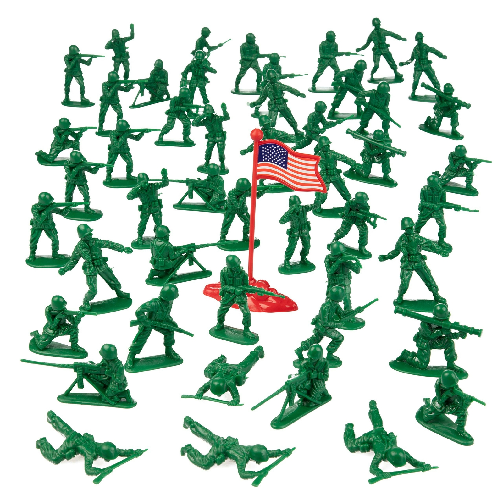 big bucket of army men