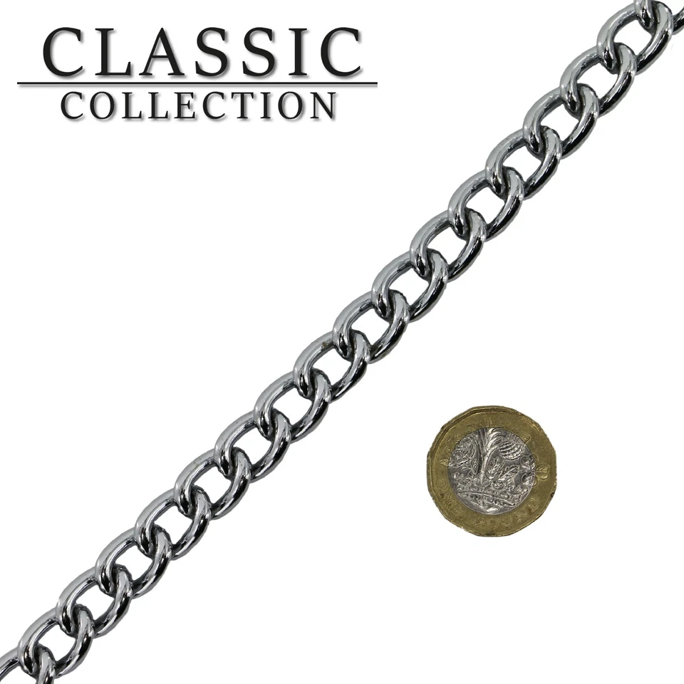 Chain Dog Lead - Brown Tan Leather. Heavy - 80cm (50KG). - Image 3 of 4