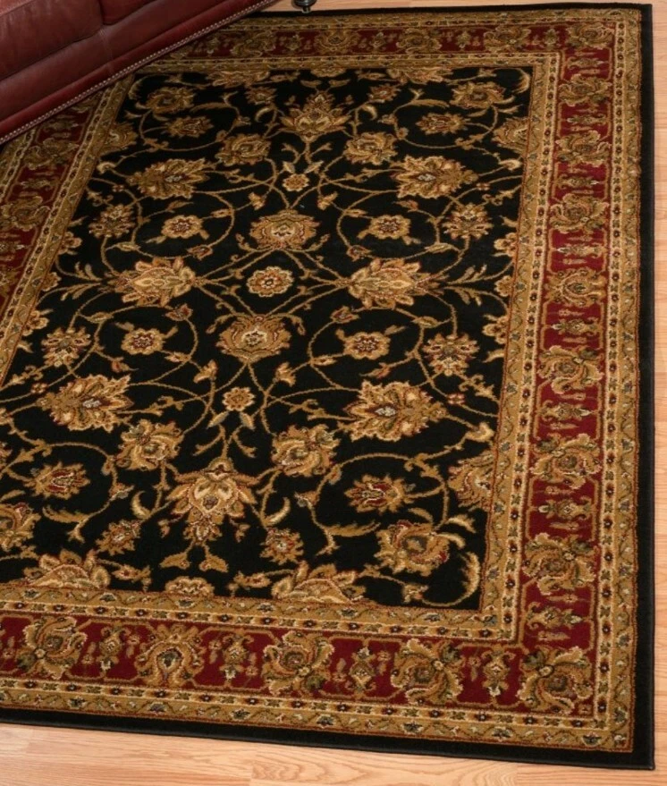 Tapete de área preto floral com borda United Weavers 750-00870 - Aprx 5' 3" x 7' 2" - Imagem 3 de 4