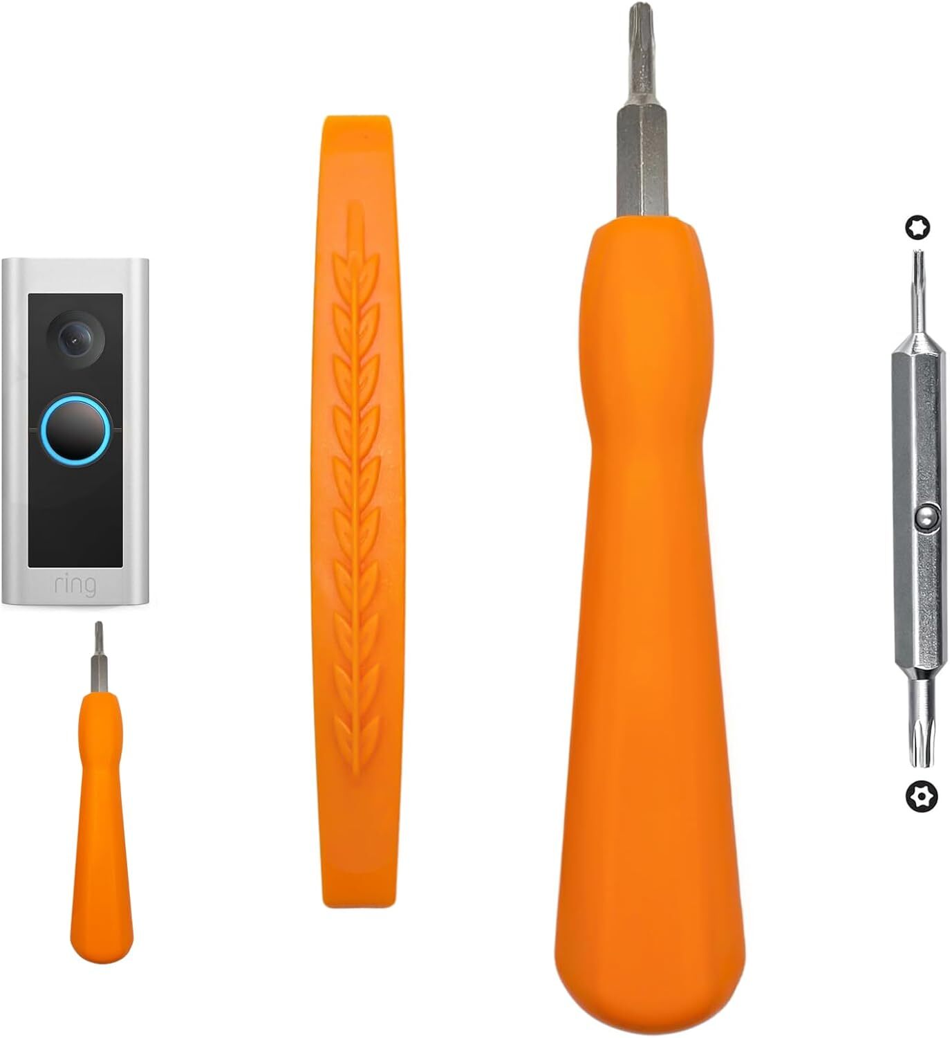 Ring Doorbell Screwdriver Set - T6 & T15 Bits with Pry Tool for WiFi Reset and Battery Access  -image