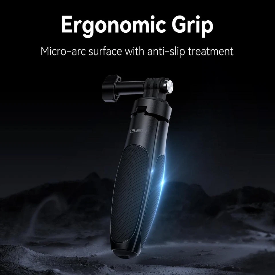 TELESIN Mini Extendable Monopod Stick w/ Tripod for GoPro, Insta360, DJI Action - Image 3 of 4