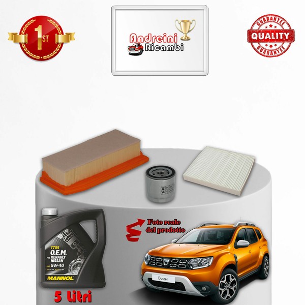 Inspektionskit 3 Filter Und ÖL Dacia Duster Ii 1.6 84KW 114CV Von 2018--image