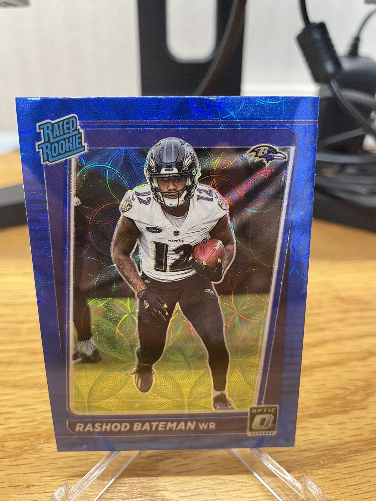 2021 Donruss Optic Football Rashod Bateman Blue Scope Prizm Rated Rookie #210