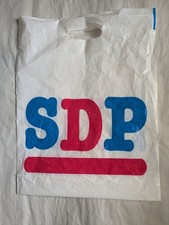 SDP 1980s Plastic Carrier Bag Vintage politics memorabilia TV Film Prop