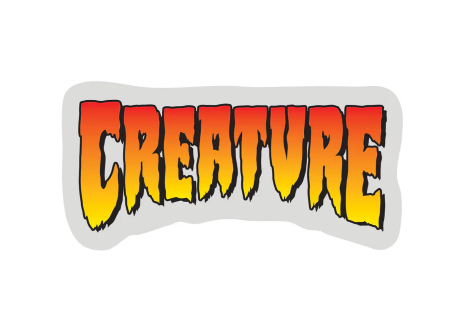 Creature Logo Skateboard Sticker 2 inches Orange/Yellow fade