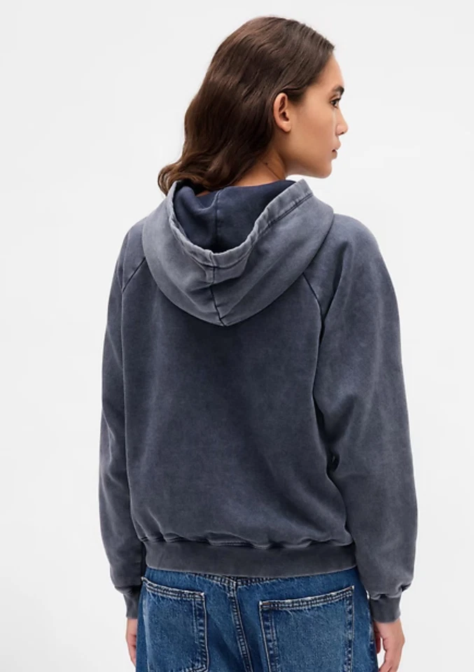 Gap Mujer Vintage Suave Sudadera con Capucha Tapiz Azul Marino Foto 2 de 4