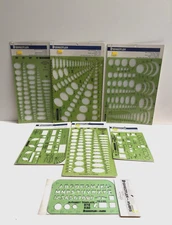 Lot of 7 Staedtler Mars Professional Template Architecture Drafting Stencils NOS