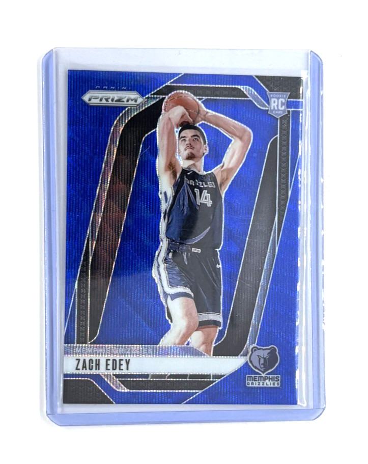 2024-25 Panini Prizm Zach Edey Blue Wave Prizm Rookie 26/125 RC Card No #249