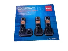 New Cordless Phones RCA DECT 6.0 With 3 Handsets Digital Answering System