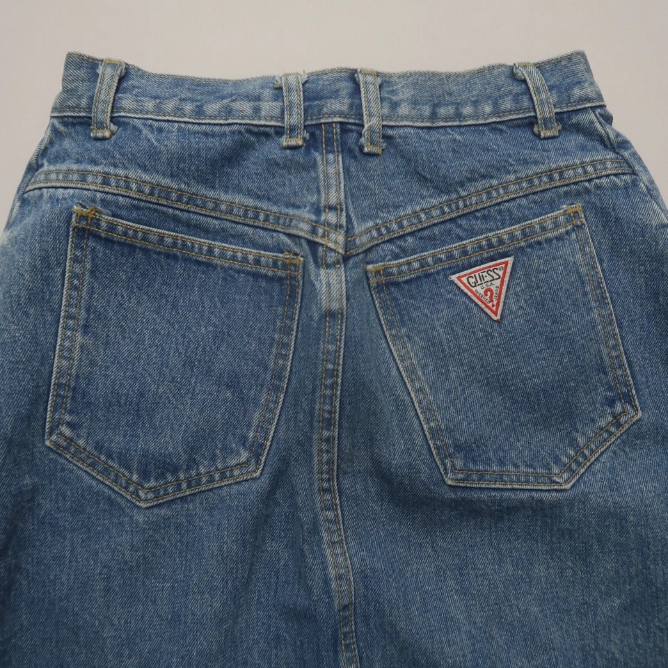 Vintage Guess Georges Marciano Denim Jean Skirt Measured 26 x 20 Logo 90s Retro - Image 2 of 4