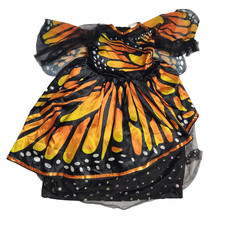 Butterfly Halloween Costume Girls Sz 2T 3T Monarch Wings Orange Black Dress Up