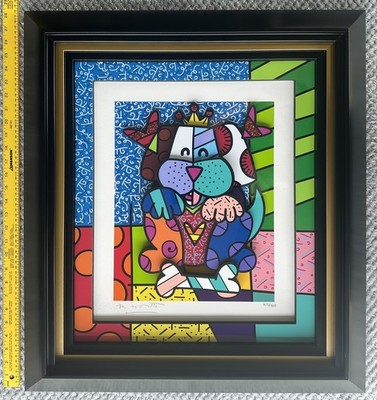 ROMERO BRITTO Art Mixed Media Limited Edition Sculptograph 672/950 hand signed