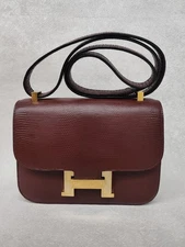 Good Condition Vintage Constance 23 Lizard Bordeaux GHW #R 1962