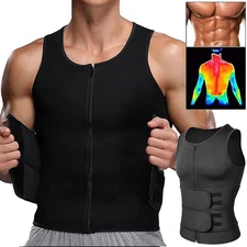 Men's Sauna Suit Sweat Vest Neoprene Shirt Body Shaper Weight Loss Waist Trainer