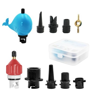 Inflatable Kayak Pump Adaptor SUP Paddle Board Air Compressor Valve 9 Nozzles