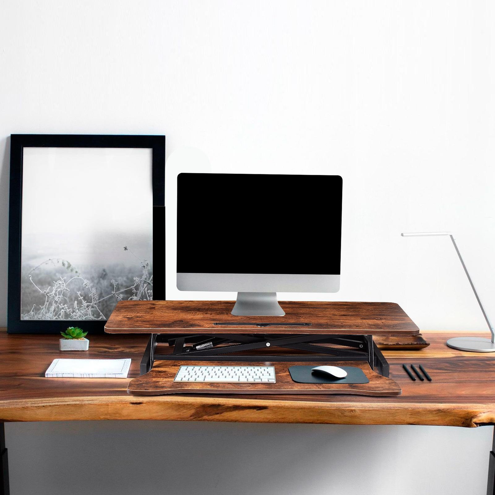 37" Home Office Desk Riser Adjustable Standing Desk Converter Adjustable