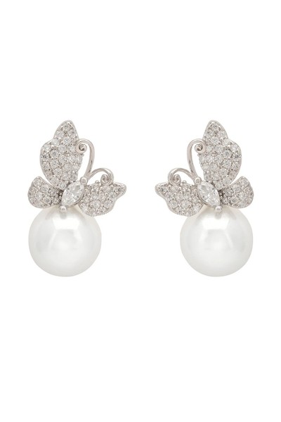 Latelita Schmetterling Tropfen Ohrringe Perle Silber 925 Sterling Silber-image