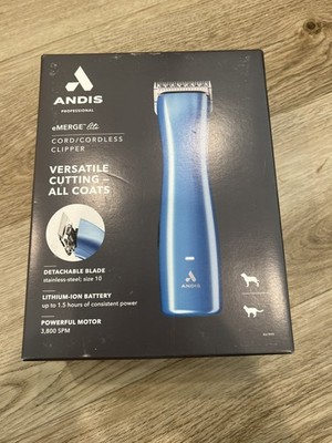 Andis eMERGE Lite Cordless Clipper/ Groomers Blue Brand New