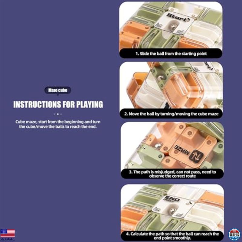 Large 3D Labyrinth Puzzle Maze Cube - Engaging Brain Teaser for Kids & Adults