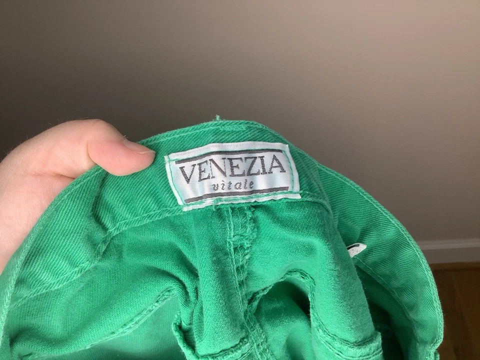 Shorts jeans vintage verde venezia cintura alta plus size tamanho 22 - Imagem 3 de 4